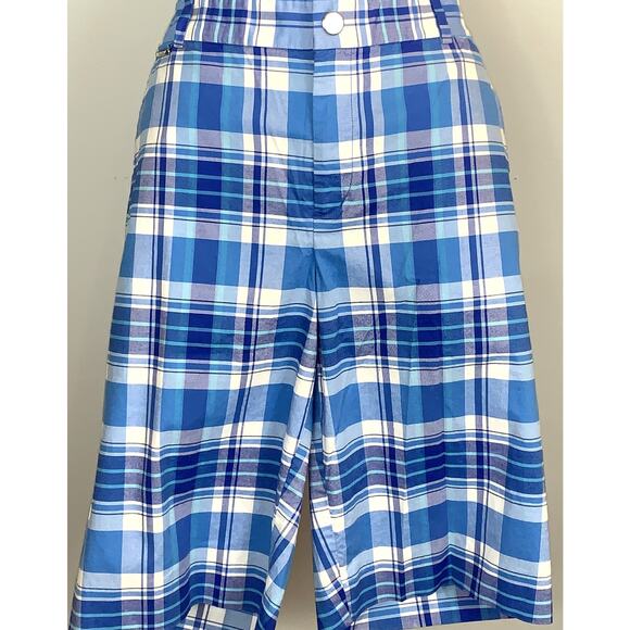 Ralph Lauren Bermuda Shorts Women's 10 Blue Plaid - Picture 1 of 5